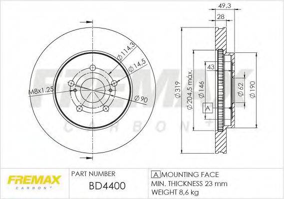 FREMAX BD4400 Тормозной диск