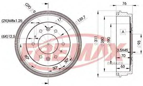 FREMAX BD0006 Тормозной барабан