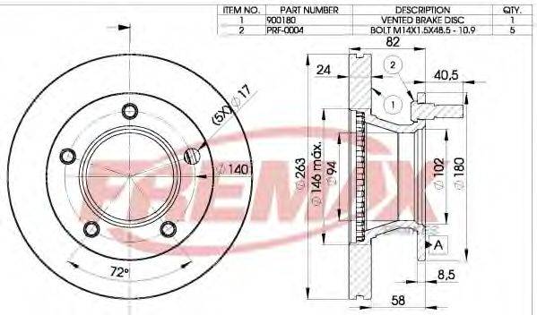 FREMAX BD0180 Тормозной диск