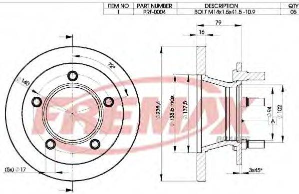 FREMAX BD0372 Тормозной диск