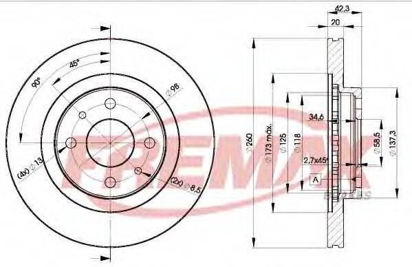 FREMAX BD1073 Тормозной диск