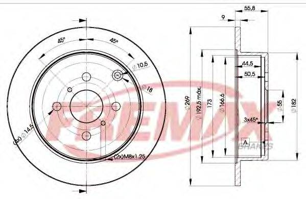 FREMAX BD1221 Тормозной диск