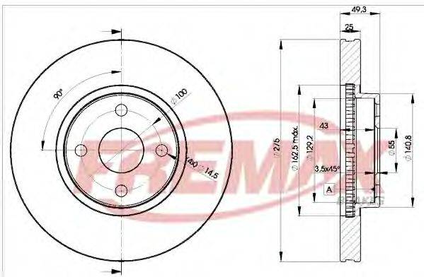 FREMAX BD1320 Тормозной диск