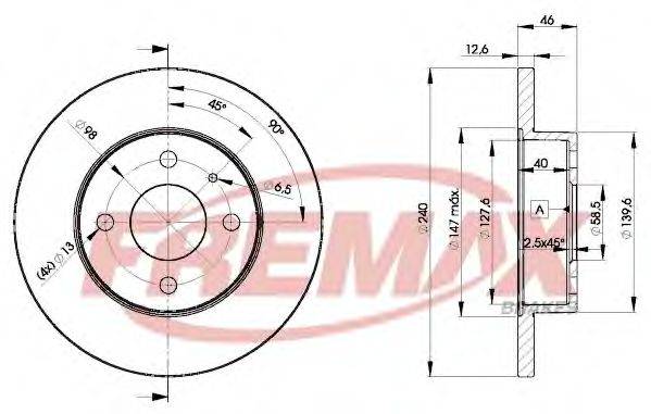 FREMAX BD1453 Тормозной диск