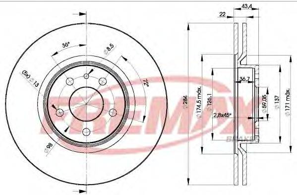 FREMAX BD1548 Тормозной диск