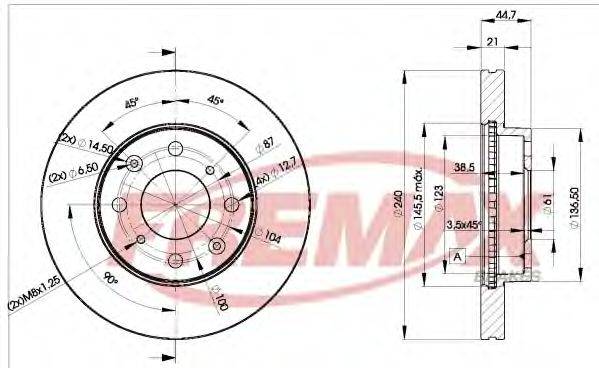 FREMAX BD1701 Тормозной диск