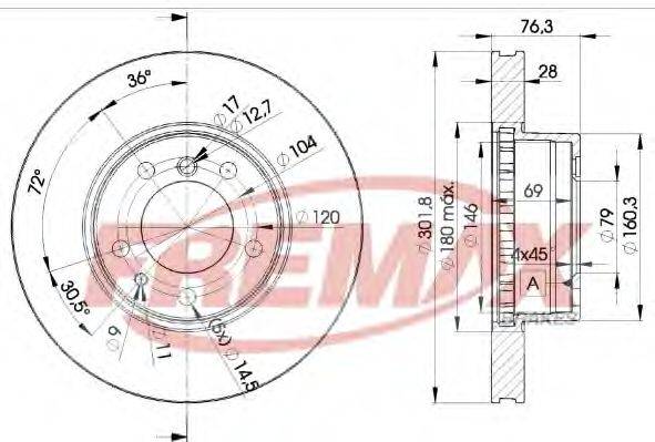 FREMAX BD2215 Тормозной диск
