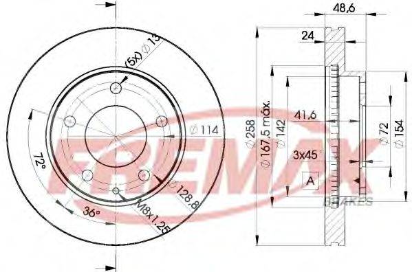 FREMAX BD3258 Тормозной диск
