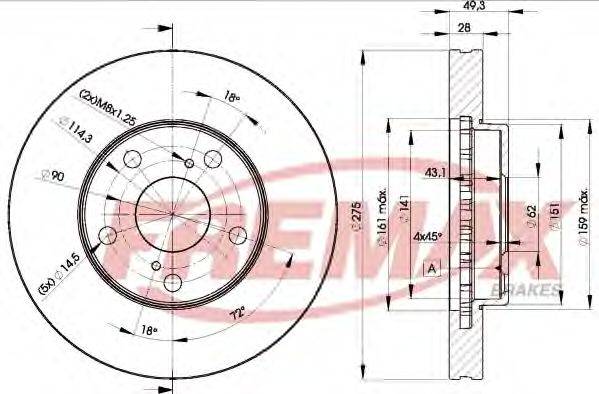 FREMAX BD3304 Тормозной диск