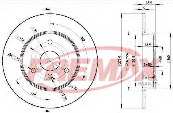 FREMAX BD4341 Тормозной диск