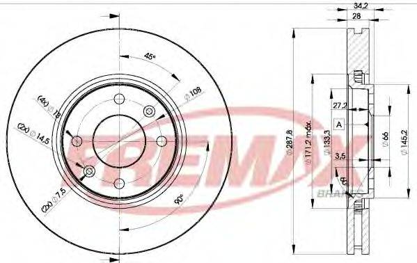 FREMAX BD4753 Тормозной диск