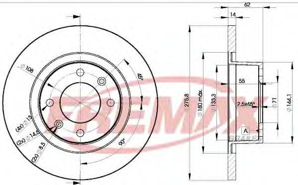 FREMAX BD4754 Тормозной диск