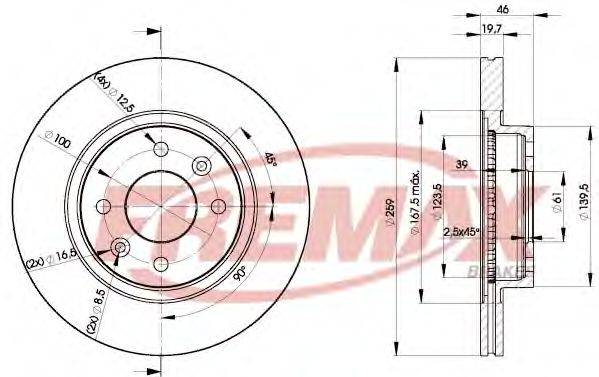 FREMAX BD5081 Тормозной диск