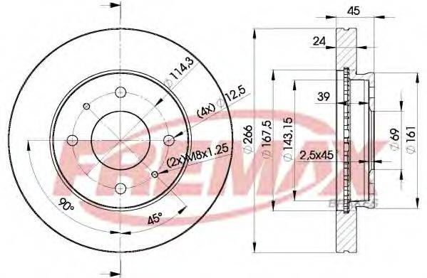 FREMAX BD6080 Тормозной диск