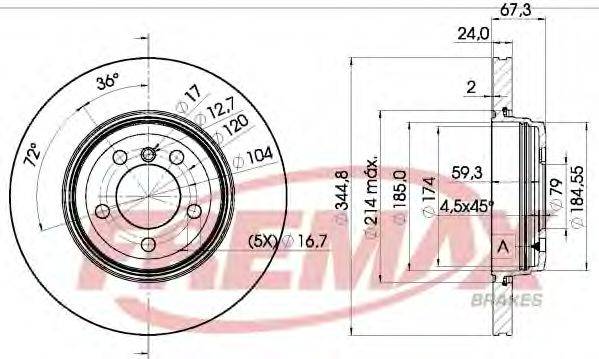 FREMAX BD6129 Тормозной диск