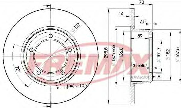 FREMAX BD7329 Тормозной диск