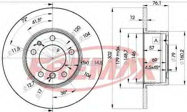 FREMAX BD8042 Тормозной диск