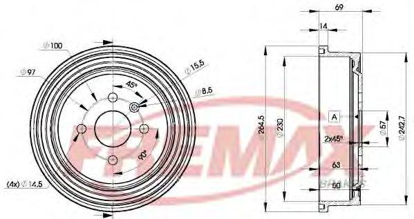 FREMAX BD8063 Тормозной барабан