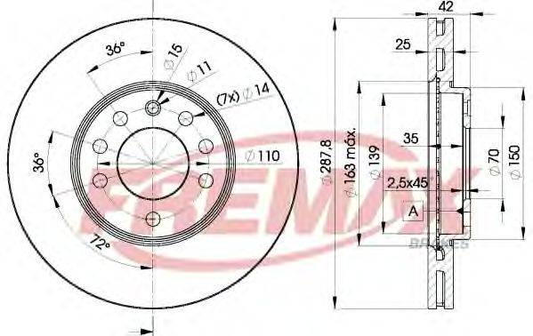 FREMAX BD9043 Тормозной диск