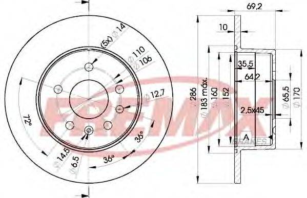 FREMAX BD9210 Тормозной диск