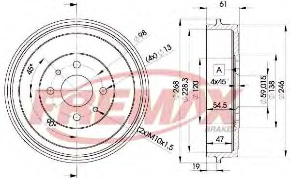 FREMAX BD9600 Тормозной барабан