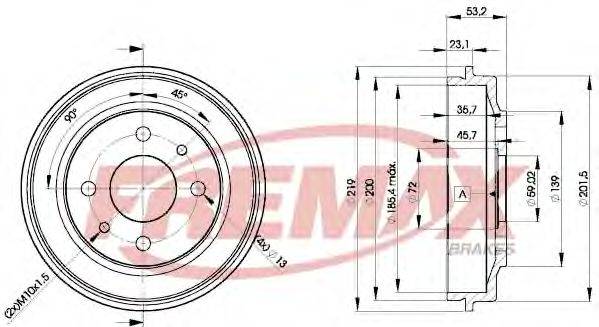 FREMAX BD9680 Тормозной барабан