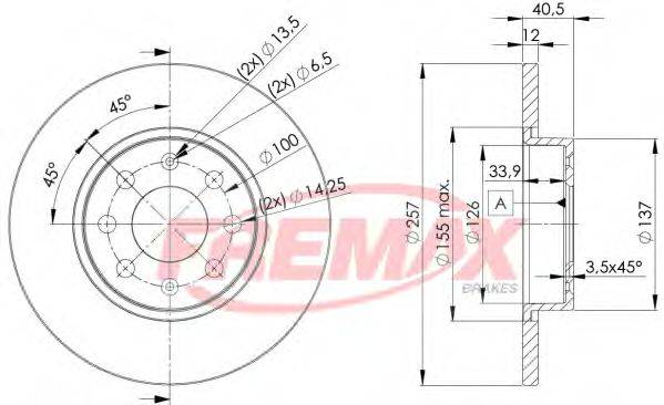 FREMAX BD0918 Тормозной диск