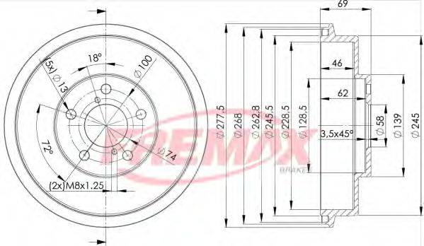 FREMAX BD4703 Тормозной барабан