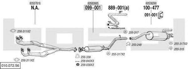 BOSAL 01007256 Система выпуска ОГ