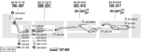BOSAL 01213950 Система выпуска ОГ