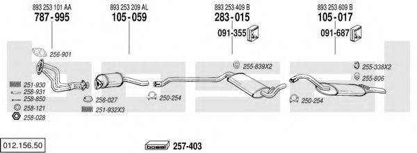BOSAL 01215650 Система выпуска ОГ