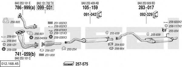 BOSAL 01216845 Система выпуска ОГ