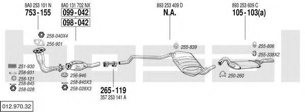 BOSAL 01297032 Система выпуска ОГ