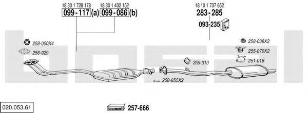 BOSAL 02005361 Система выпуска ОГ