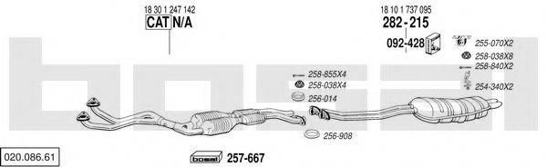 BOSAL 02008661 Система выпуска ОГ