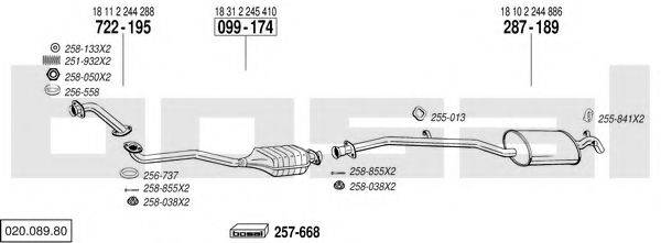 BOSAL 02008980 Система выпуска ОГ