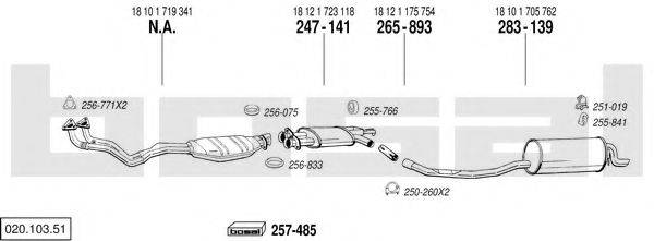 BOSAL 02010351 Система выпуска ОГ