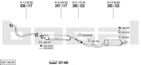 BOSAL 02010860 Система выпуска ОГ