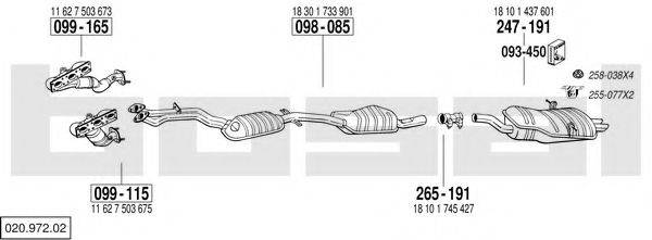 BOSAL 02097202 Система выпуска ОГ