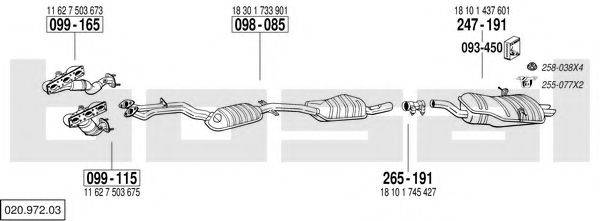 BOSAL 02097203 Система выпуска ОГ