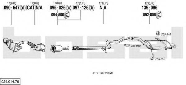 BOSAL 02401476 Система выпуска ОГ