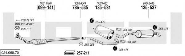 BOSAL 02406870 Система выпуска ОГ