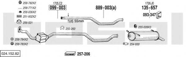 BOSAL 02415282 Система выпуска ОГ