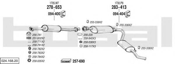 BOSAL 02416820 Система выпуска ОГ