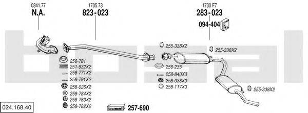 BOSAL 02416840 Система выпуска ОГ