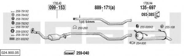 BOSAL 02490005 Система выпуска ОГ