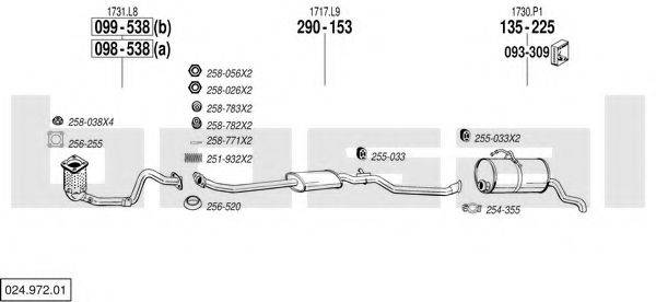 BOSAL 02497201 Система выпуска ОГ