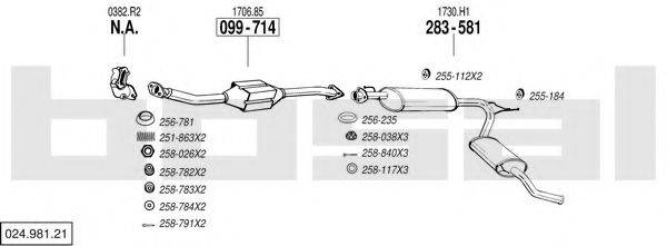 BOSAL 02498121 Система выпуска ОГ