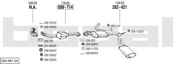 BOSAL 02498134 Система выпуска ОГ