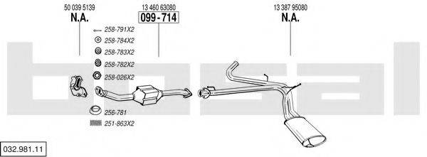 BOSAL 03298111 Система выпуска ОГ